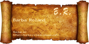 Barba Roland névjegykártya
